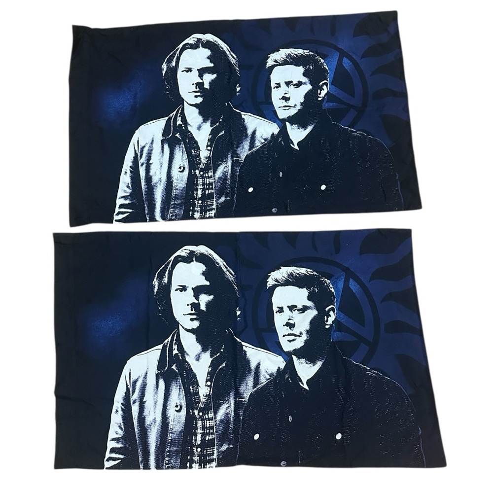Supernatural Family Business Sam & Dean Pillowcase Set in Blue Standard Size